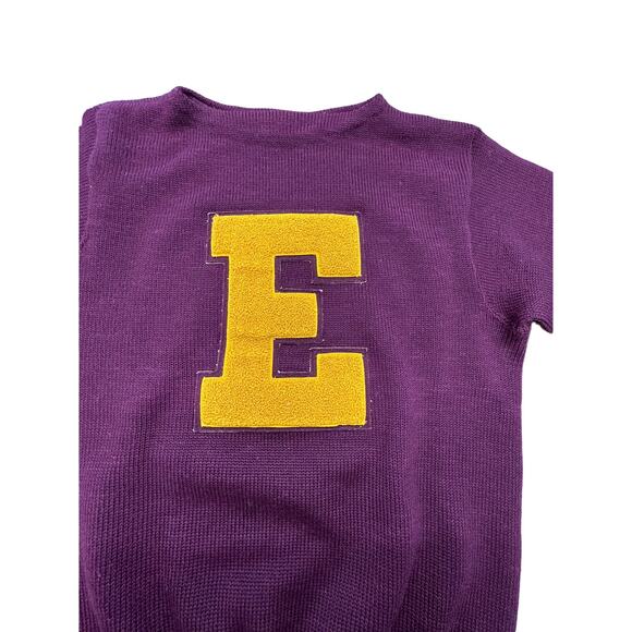 RARE!!!!! "COBLE" Sporting Goods Wool Sweater Collegiate Letter E Vintage - Picture 3 of 12